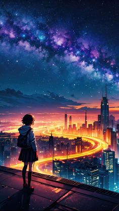 Starry reverie anime scenery iPhone Wallpaper  iPhone Wallpapers