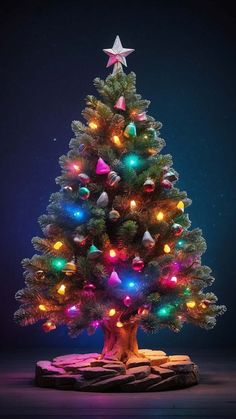 Christmas Tree LED Garland Lights iPhone Wallpaper  iPhone Wallpapers