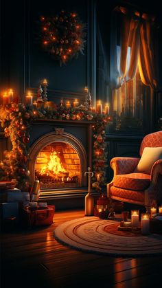 Christmas Fireplace iPhone Wallpaper  iPhone Wallpapers
