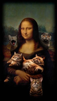 Monalisa with Cats iPhone Wallpaper  iPhone Wallpapers