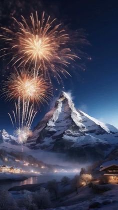 Alps New Year Fireworks iPhone Wallpaper  iPhone Wallpapers