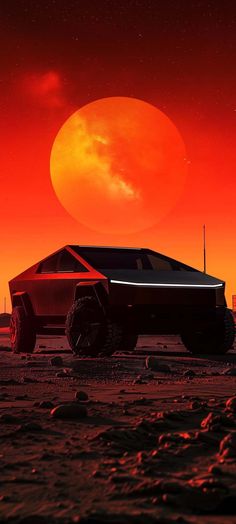 Cybertruck on Mars iPhone Wallpaper