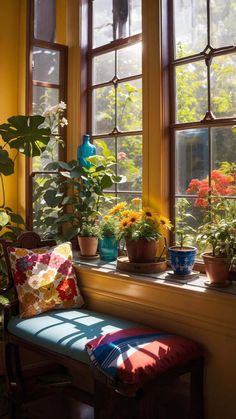 Flowerpots Sunlight Window iPhone Wallpapers