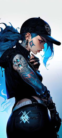 A girl bold style with a tattooed twist iPhone Wallpaper