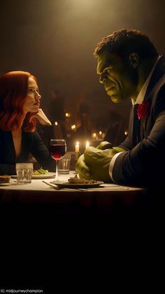 Natasha and Hulk Date iPhone Wallpaper
