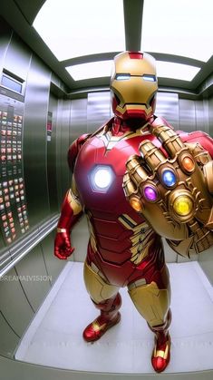 Iron Man in Elevator iPhone Wallpaper