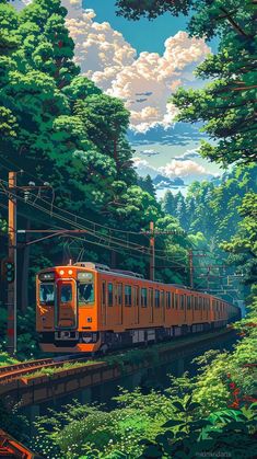 Surreal Nature Train Ride iPhone Wallpaper HD