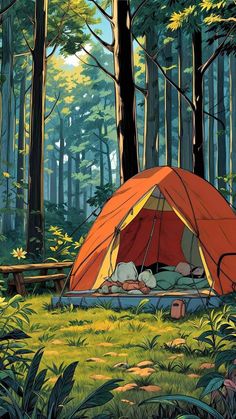Camping Tent By 8bitrenders iPhone Wallpaper HD