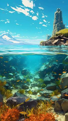 Underwater Rocks iPhone Wallpaper HD