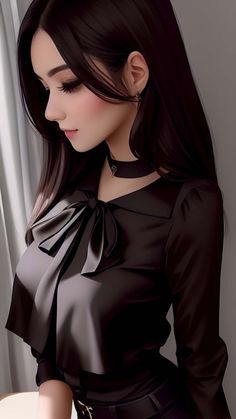 Cute Girl in Black Outfits iPhone Wallpaper HD