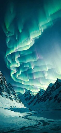 Aurora Sky Mountains