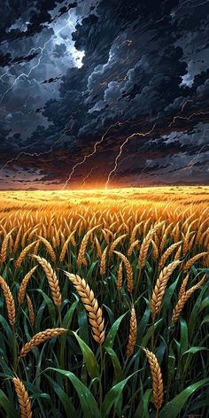 Storm in Wheat Fields