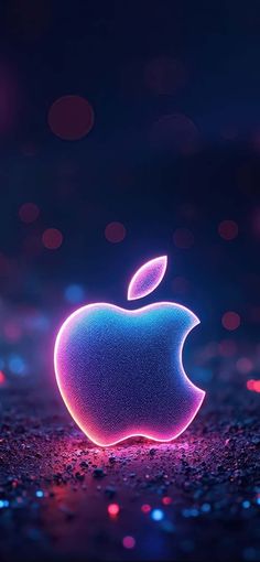 Apple Neon Wallpaper