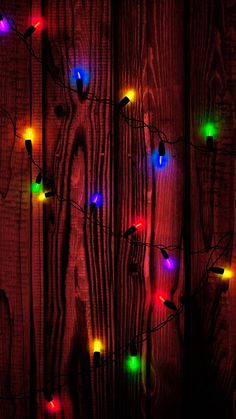 Garland Lights LED Wood Background Wallpaper