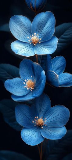 Blue Flowers Wallpaper