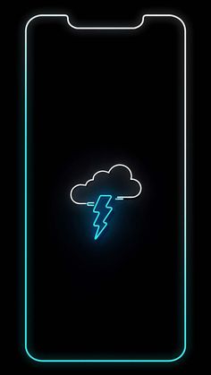 iPhone 14 Neon Thunder Cloud Wallpaper