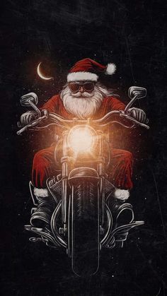 Santa on Bike Wallpaper