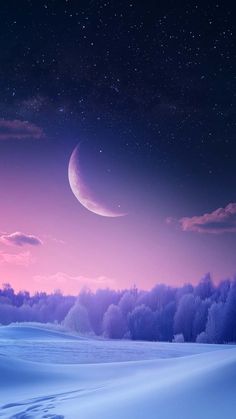 Snow Moon iPhone Wallpaper