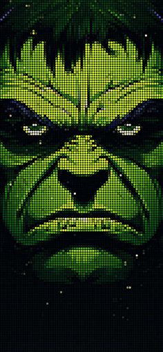 Hulk Pixel Art iPhone Wallpaper