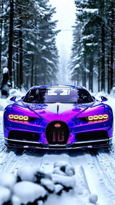 Purple Buggatti iPhone Wallpaper