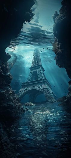 Underwater Paris iPhone Wallpaper