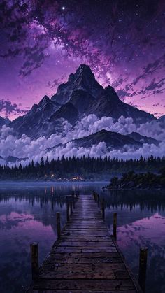 Pier Lake Mountain Reflection iPhone Wallpaper