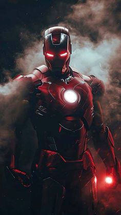 Iron Man Red Lights iPhone Wallpaper